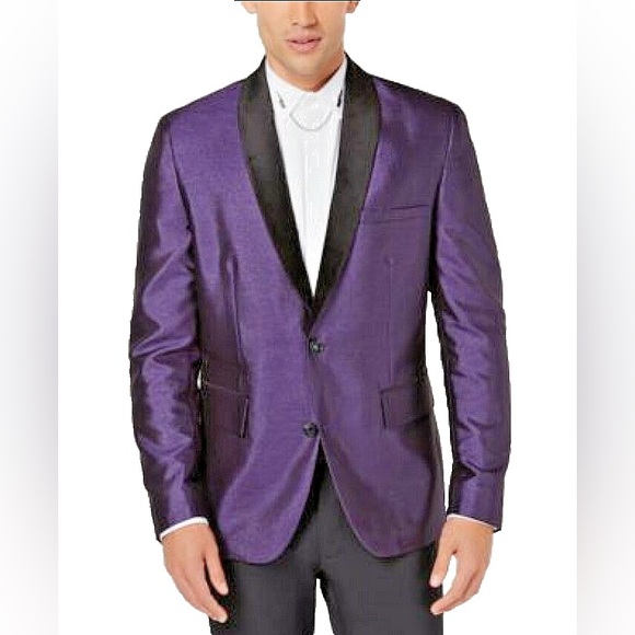 INC International Concepts Purple Blazer with Black Trim